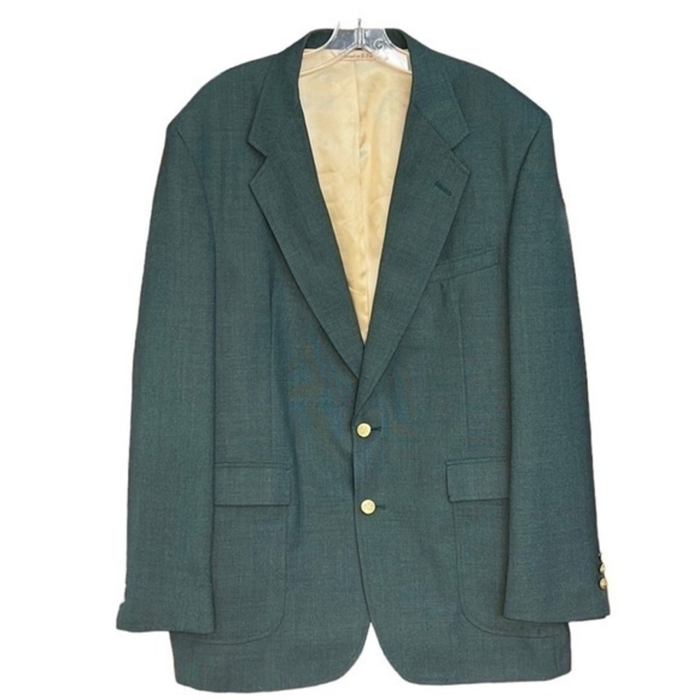 Stafford Sports Coat Vintage Teal Blue Green Wool Blend Blazer Jacket